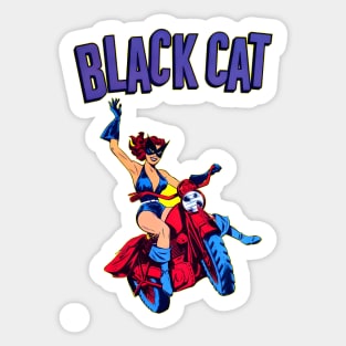 Black c - Retro Comic Poster Art Sticker
